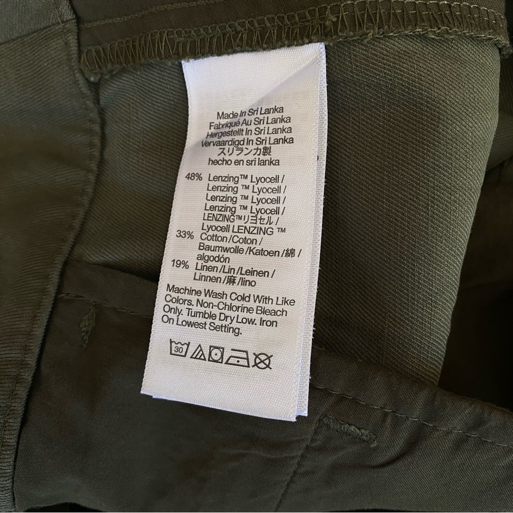 NWT 🫒 Madewell Harlow Wide-Leg Pants, Full Length, Linen Blend, Olive Green, 12 - Picture 15 of 16